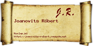 Joanovits Róbert névjegykártya